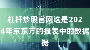 杠杆炒股官网这是2024年京东方的报表中的数据